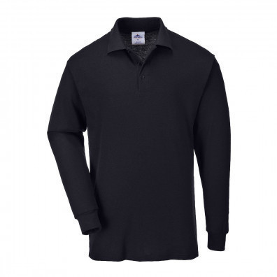 B212 - Genoa Long Sleeved Polo Shirt Navy